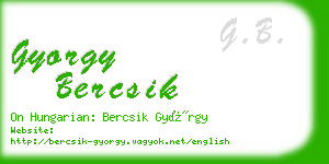 gyorgy bercsik business card